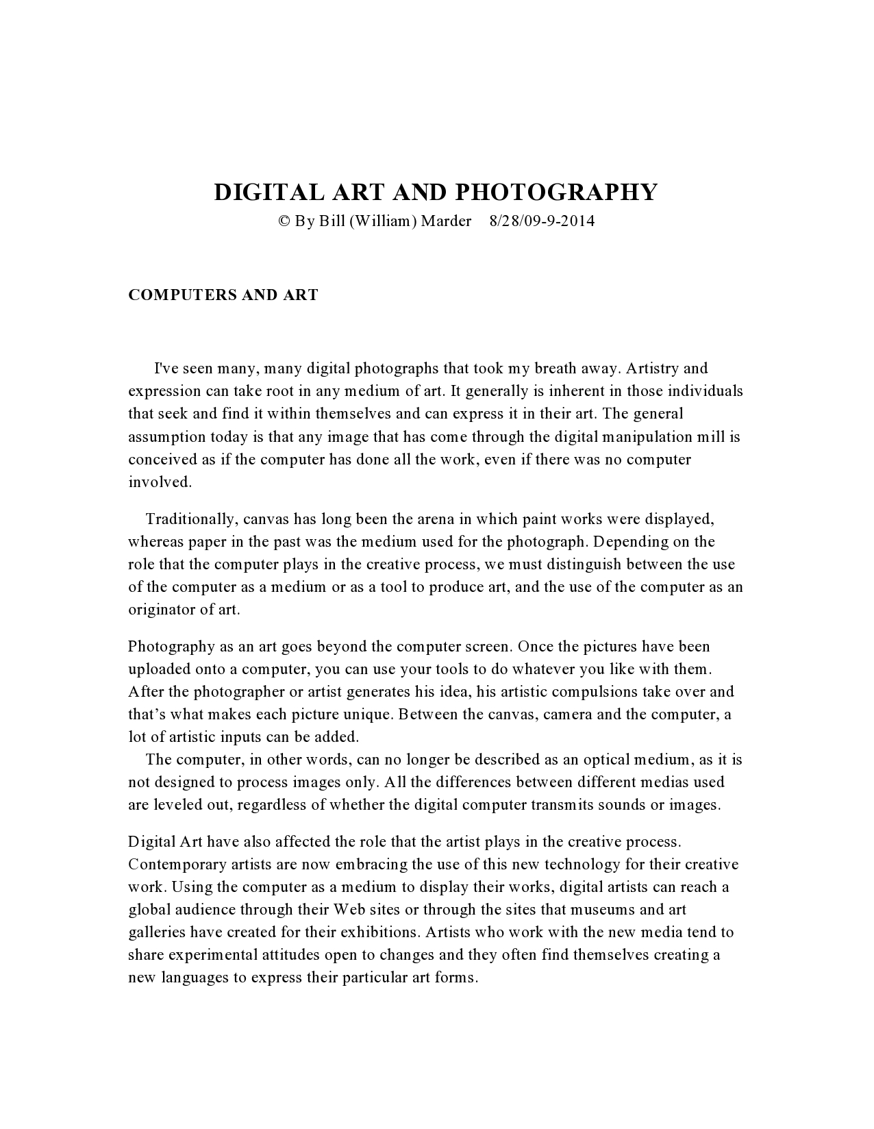Help me do my essay digital photography artists